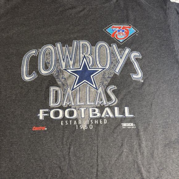 Vintage 1994 Dallas Cowboys Trench USA NFL 75th Anniversary Castrol T-Shirt XL - Picture 2 of 6